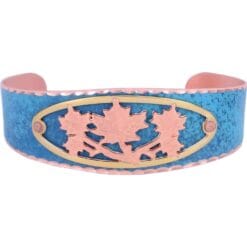 Buy cut out copper and gold plated maple leaves bracelet