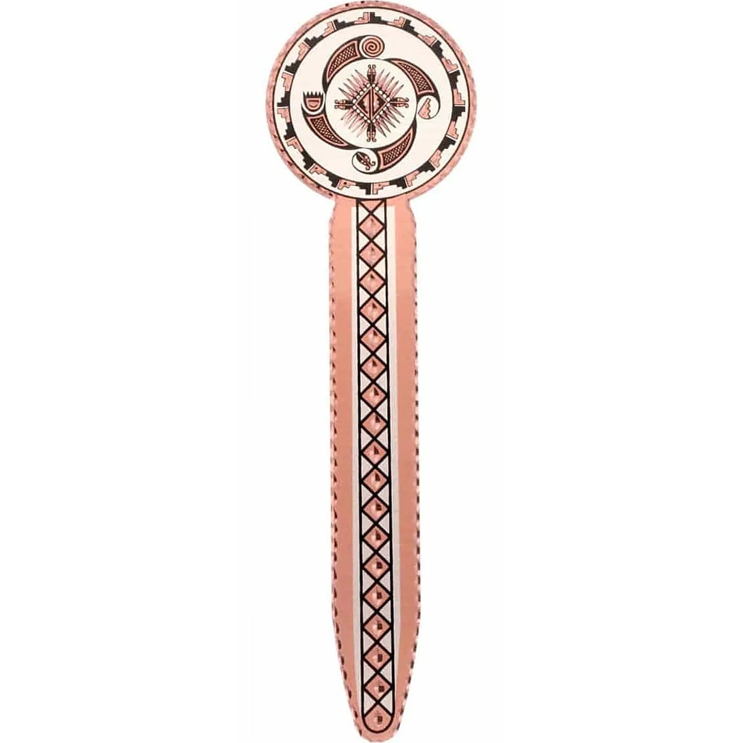 Unique Southwest Native Four Elements symbol pure copper and silver-plated bookmark