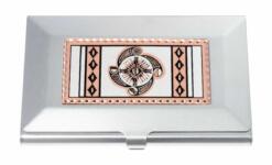 Four Elements Earth, Wind, Fire and Water Native Copper Artwork Decorated Business Card Holders