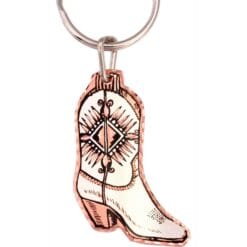 Western Cowboy Boots Keychains Handmade from Copper