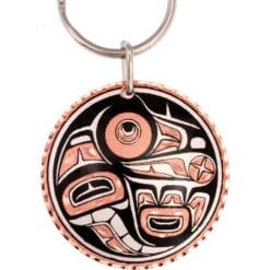 Buy handmade copper gifs online, amazing Native Haida raven keychains