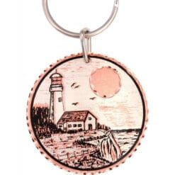 Round copper lighthouse keychains, wholesale handmade gifts
