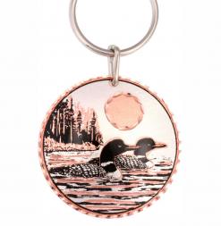 Wholesale handmade copper gifts affordable and original. Buy charming loons keychain