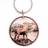 Moose keychains handmade from copper silver-plated and diamond cut to sparkle. No polishing required.