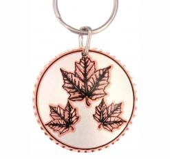 Wholesale handmade copper gifts, Maple leaf keychains