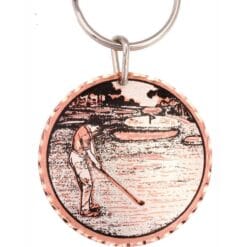 Handmade copper gifts for men, unique man golfer keychains