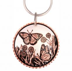Handmade copper gifts for women, unique butterfly keychains