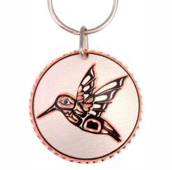 Delightful and unique keychains created in Native Haida hummingbird design will take everyone's breath away