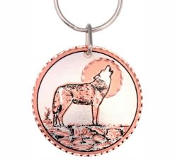 Unique keychains in howling wolf design
