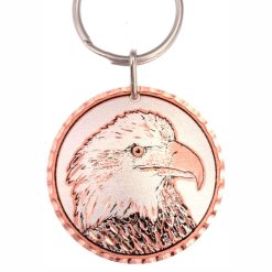 Handmade copper gifts for women and men, unique eagle head keychains