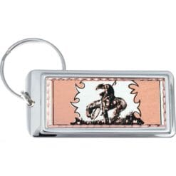 End of the trail keychains handmade from copper accentuated with silver and black colors. No polishing required