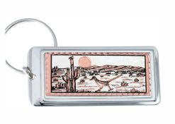 Wholesale handmade gifts affordable and original. Buy unique desert scene roadrunner keychain.