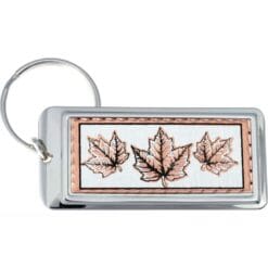 Maple leaves keychain, Wholesale unique copper gifts