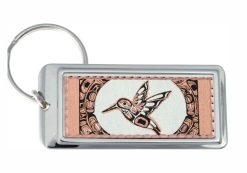 Native Haida hummingbird keychains, The perfect copper handmade gifts that do not need polishing.
