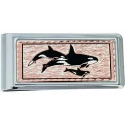 Killer Whale Copper Money Clips, Unique Wildlife Gifts