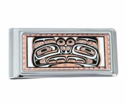 Silver Plated Men's Money Clips , Unique Handmade Native Haida Bear Clips