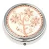 Silver Background Flower Copper Artwork Embellished Pill Boxes