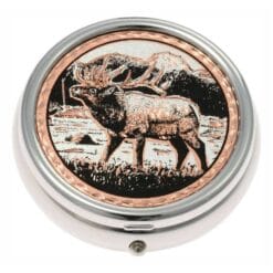 Buy Handmade Copper Elk Artwork Decorated Silver Color Pill Boxes