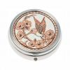 Decorative Silver Color Pill Boxes Embellished with Hummingbird Copper Artwork