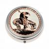 End of the trail handmade copper artwork decorated silver plated pill boxes