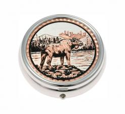 Buy Copper Moose Artwork Embellished Silver Plated Pill Boxes