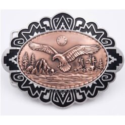 Eagle Cowboy Belt Buckles with Embossed Horse Head Copper Designs