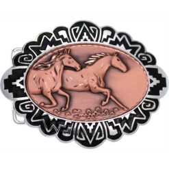 Buy Cowboy Belt Buckles with Embossed Wild Horses Copper Designs