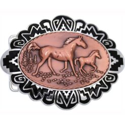 Buy Cowboy Belt Buckles with Embossed Foal and Horse Copper Designs