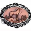 Wholesale Western Belt Buckles with Copper Embossed Howling Wolf  Designs