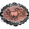 Wholesale Western Belt Buckles with Copper Embossed Moose Designs