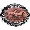 Wholesale Western Belt Buckles with Copper Embossed Wild Horses Designs
