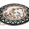 Wholesale Western Belt Buckles Decorated with Handmade Copper Kokopelli Design Silver Plated and Diamond Cut