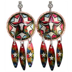 Western Wholesale Art Jewelry, Skull Earrings with Dangles
