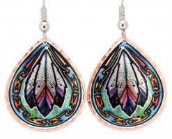 Western Art Jewelry, Teardrop Feathers Earrings