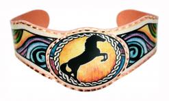 Accessorize your outfits with horse inspired art jewelry bracelets handmade by Copper Reflections artisans