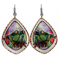 Buy Frog Earrings Handmade in Colorful Whimsical Artwork