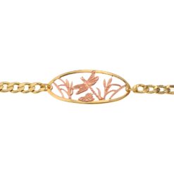 Buy original and stylish chain bracelets handmade in cut out dragonfly design accentuated in gold and copper.