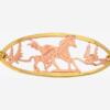 Breathtakingly Beautiful Foal and Horse Chain Bracelet Created in Two Tone Copper and Gold