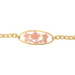Buy Stylish Gold and Copper Cut Out Maple Leaves Chain Bracelets