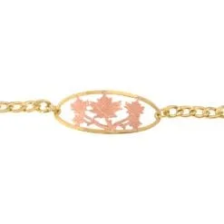 Buy Stylish Gold and Copper Cut Out Maple Leaves Chain Bracelets
