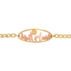 Wholesale Handmade Chain Bracelets Created in Cut Out Howling Wolves Design