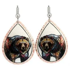 Wholesale Wildlife Art Jewelry, Bear Earrings