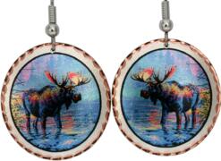 Wholesale wildlife jewelry earrings, colorful moose earrings
