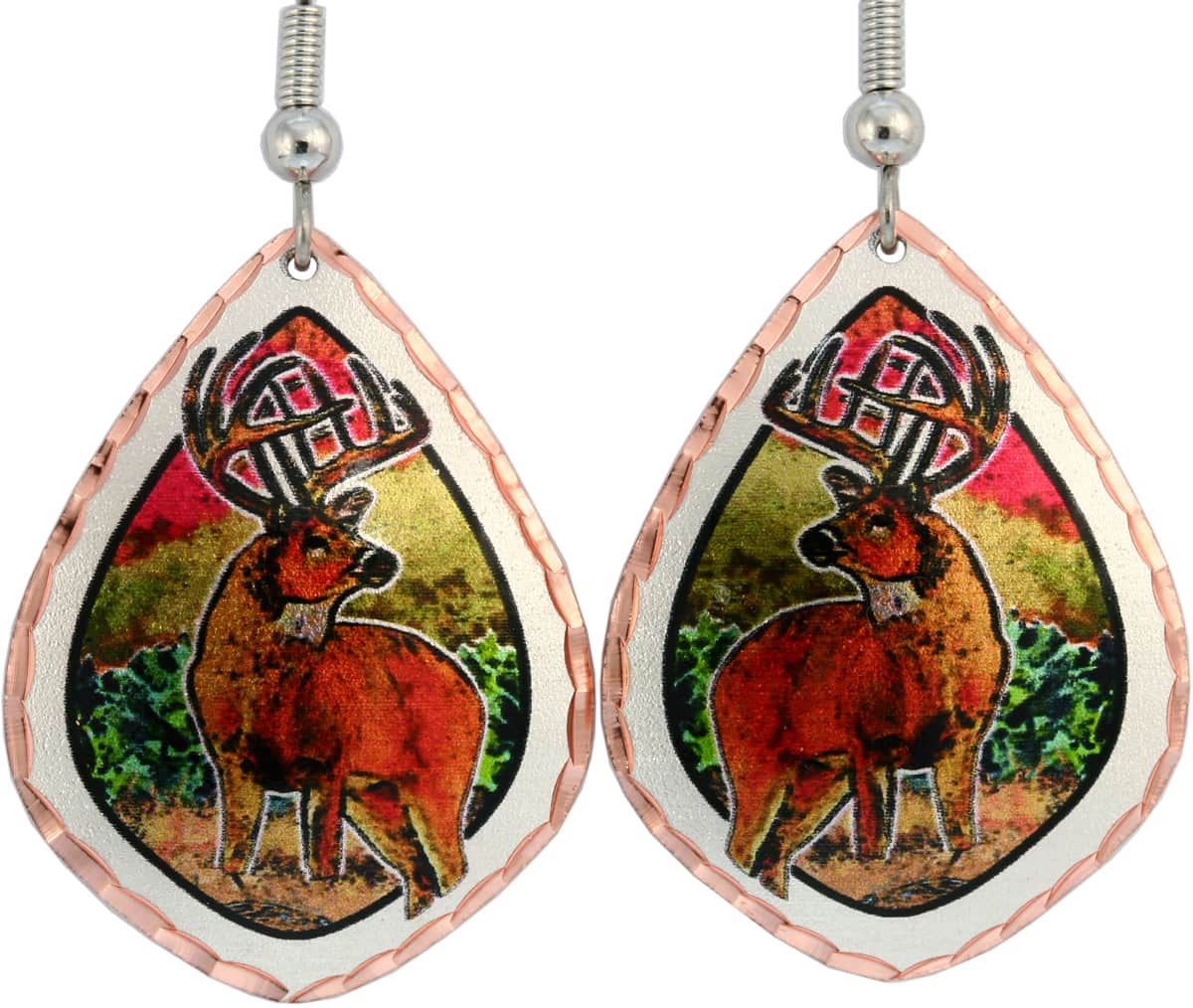 Deer Earrings, Buy Handcrafted Colorful Earrings, Wildlife Earrings