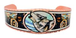 Buy howling wolf bracelet for women who love wildlife inspired art jewelry