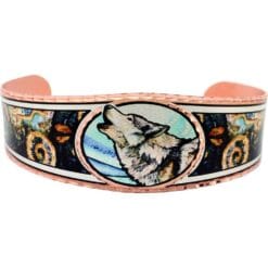Breathtakingly beautiful howling wolf bracelet designed by Lynn Bean