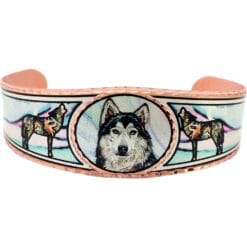 Copper colorful wolf bracelet