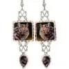 Dangle Wolf Earrings Embellished with Wires