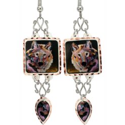 Dangle Wolf Earrings Embellished with Wires