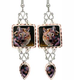 Wolf Dangle Earrings Bob Coonts